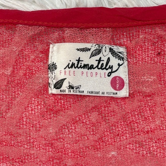 Free People Intimately Hot Pink Paisley Long sleeve sheer top - Picture 3 of 4